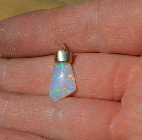 Handmade 9ct Gold Opal Pendant, Australian Crystal Opal