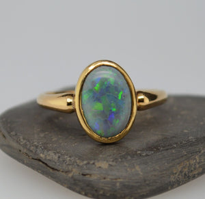 Antique black deals opal ring