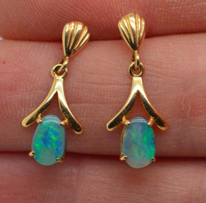 Black Opal Drop Earrings