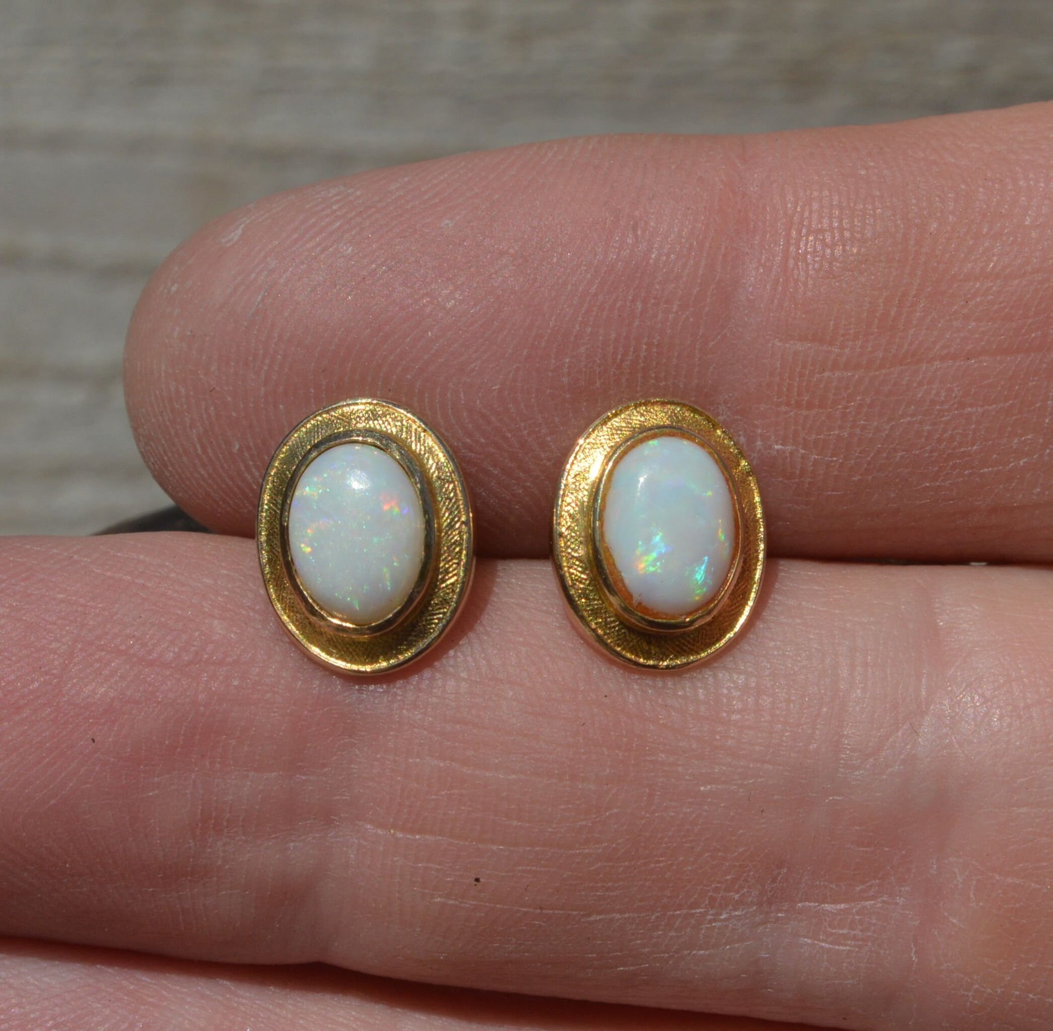 Large opal 2024 stud earrings