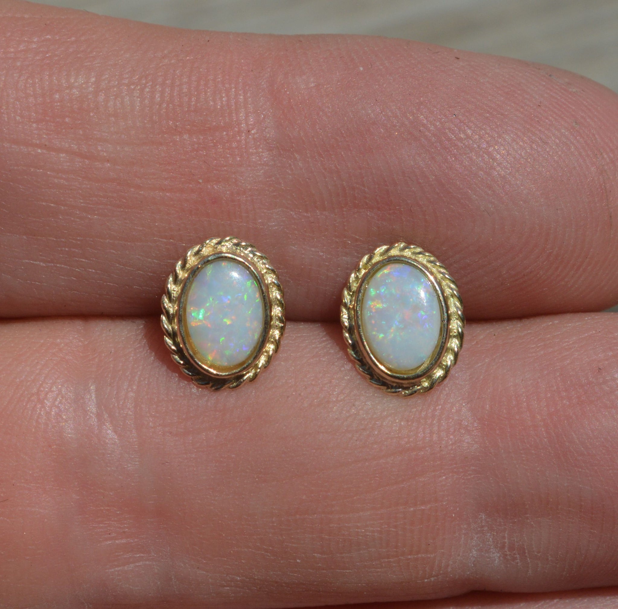 Oval 2024 opal earrings