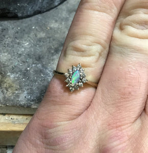 Opal and sapphire hot sale ring white gold